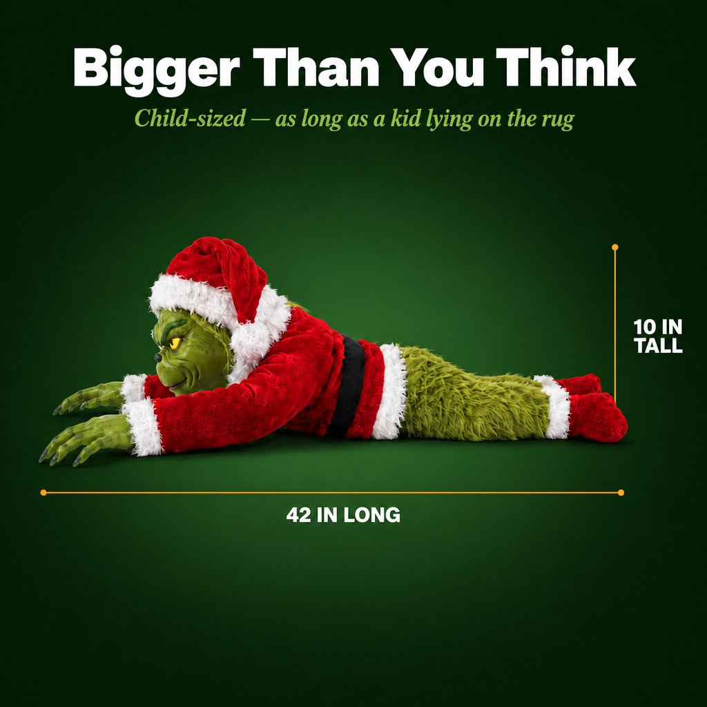 Holiday crawling decoration approximately 42 inches long and 10 inches tall